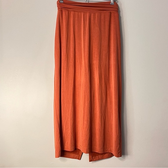 Anthropologie Twist Wrap Maxi Skirt Size Small Coral - Picture 5 of 13
